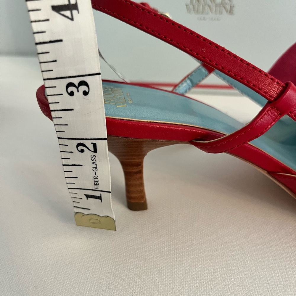 Frances Valentine Grace Nappa Leather Red Heels with Pink Bow
One in light blue - Picture 5 of 11